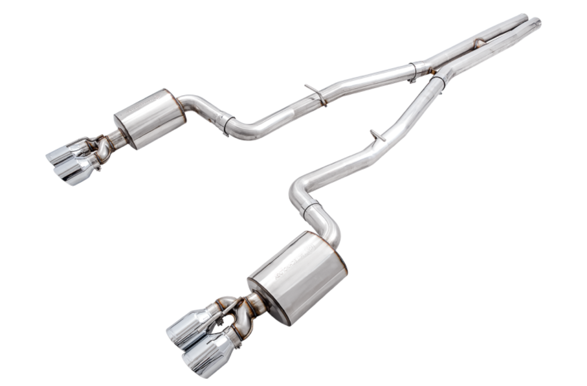 Picture of AWE Tuning 2017+ Challenger 5.7L Touring Edition Exhaust - Non-Resonated - Chrome Silver Quad Tips