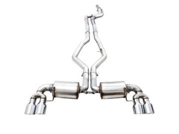 Picture of AWE Tuning 2019+ BMW M340i (G20) Non-Resonated Touring Edition Exhaust - Quad Chrome Silver Tips