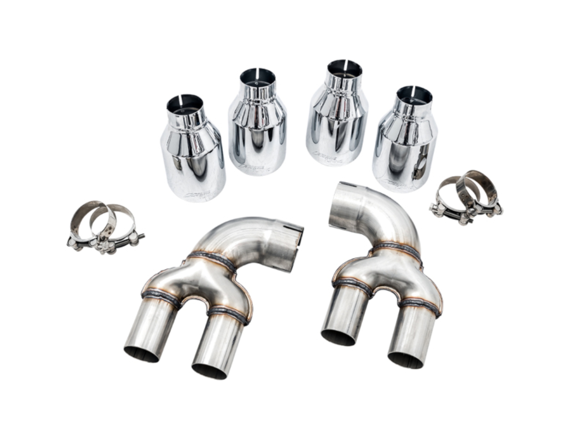 Picture of AWE Tuning 2019+ BMW M340i (G20) OE-Config-To-Quad Tip Conversion Kit - Chrome Silver Tip