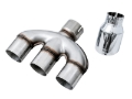 Picture of AWE Tuning 17-20 Honda Civic Si 1.5L Turbo Dual-to-Triple Tip Conversion Kit - Chrome Silver Tip