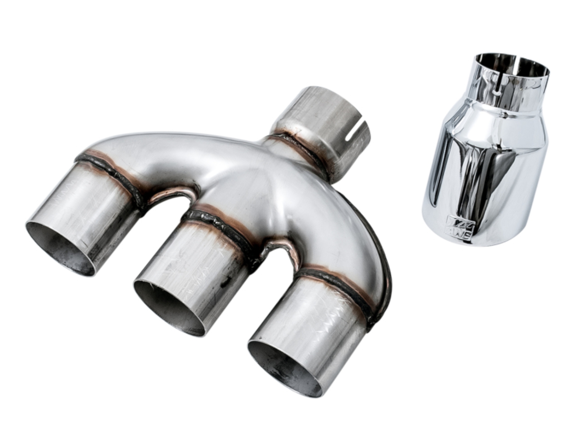 Picture of AWE Tuning 17-20 Honda Civic Si 1.5L Turbo Dual-to-Triple Tip Conversion Kit - Chrome Silver Tip