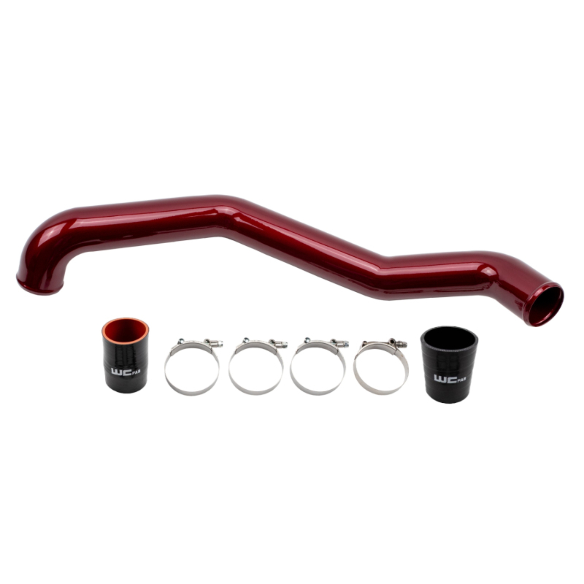 Picture of Wehrli 17-19 Chevrolet 6.6L L5P Duramax Driver Side 3in Intercooler Pipe - Bengal Red