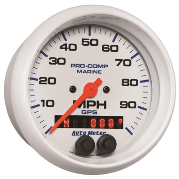 Picture of Autometer Gauge GPS Speedometer 3-3/8in 100 MPH Marine White Gauge