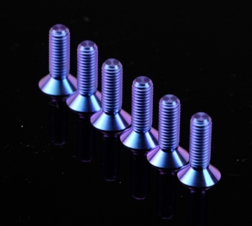 Picture of NRG Titanium Steering Wheel Screw Upgrade Kit (Conical) - Purple