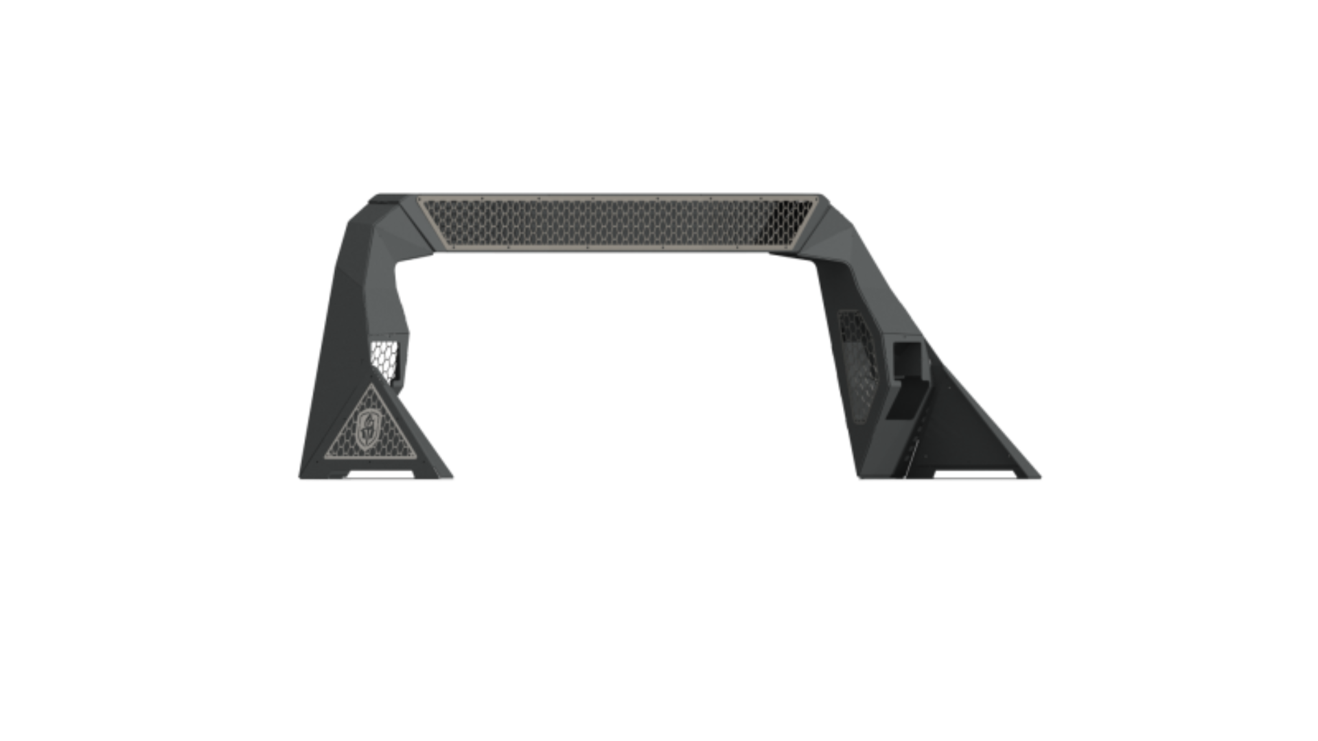 Picture of Road Armor 10-19 Dodge 1500 iDentity Headache Rack w/Bedrail Pods/40in Center Light Pod/Hyve Raw