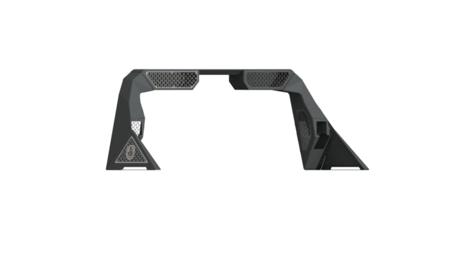 Picture of Road Armor 10-19 Dodge 1500 iD Headache Rack w/Bedrail Pod/Dual 10in Pod/Brake Lamp Relief/Hyve -Raw