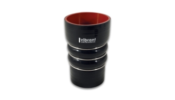 Picture of Vibrant Silicone Coupling 4 Ply Aramid CAC Hose 3in x 3.5in Inlet/Outlet - Black