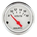 Picture of Autometer Arctic White 2-1/16in 8-18 Volts Air-Core Voltmeter Gauge