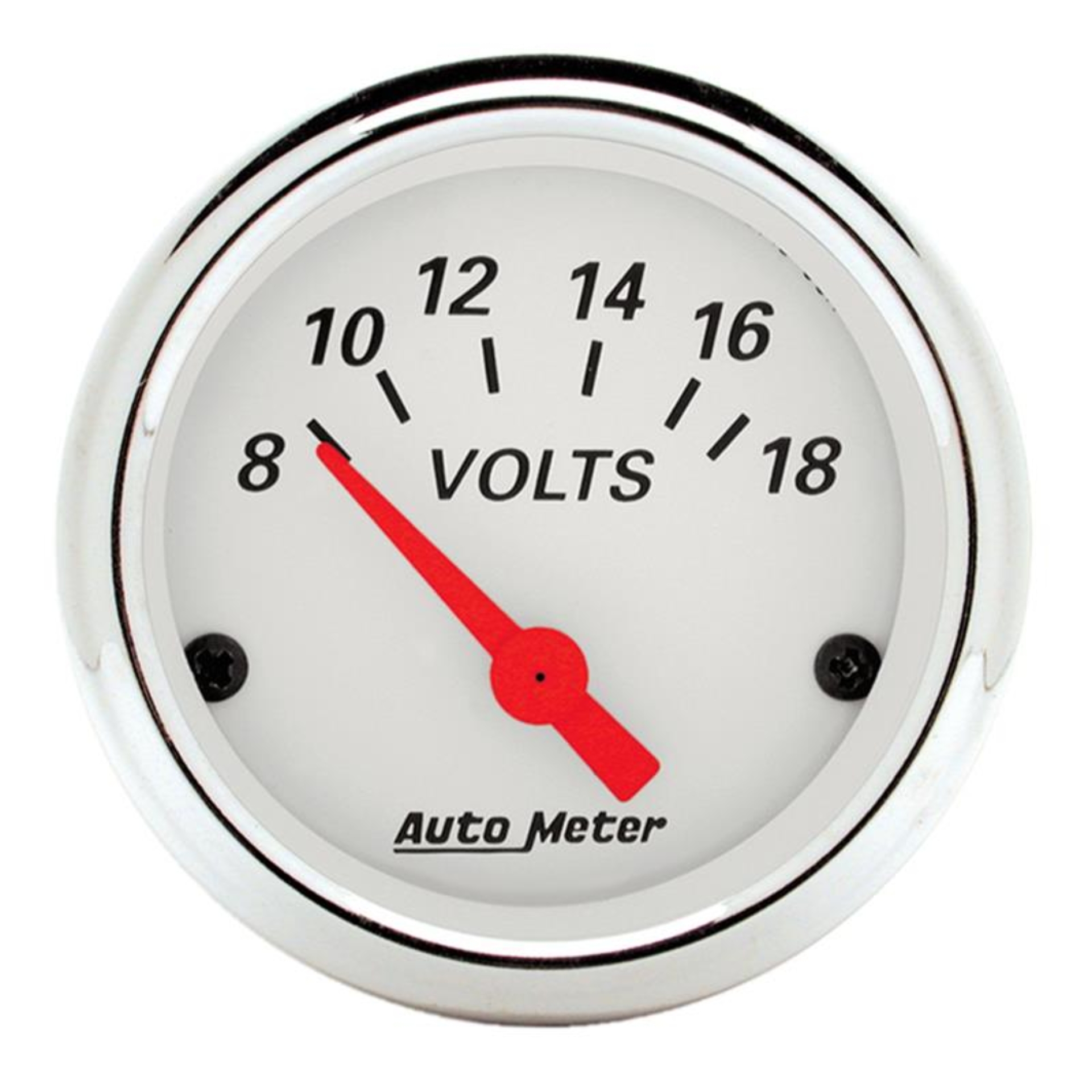 Picture of Autometer Arctic White 2-1/16in 8-18 Volts Air-Core Voltmeter Gauge