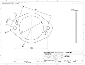 Picture of Turbo XS 4 Hole 3in Gasket 105mm Center-to-Center (Fits WS-MP-V2 / WS02-RMA / WS02-RMA-TI)