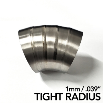 Picture of Ticon Industries 3.5in Welded Pie Cuts 1.65D Loose Radius 45 Deg Bend 1mm/.039in- 5pk