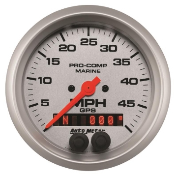 Picture of Autometer Marine Silver Ultra-Lite 3-3/8in 50MPH GPS Speedometer Gauge