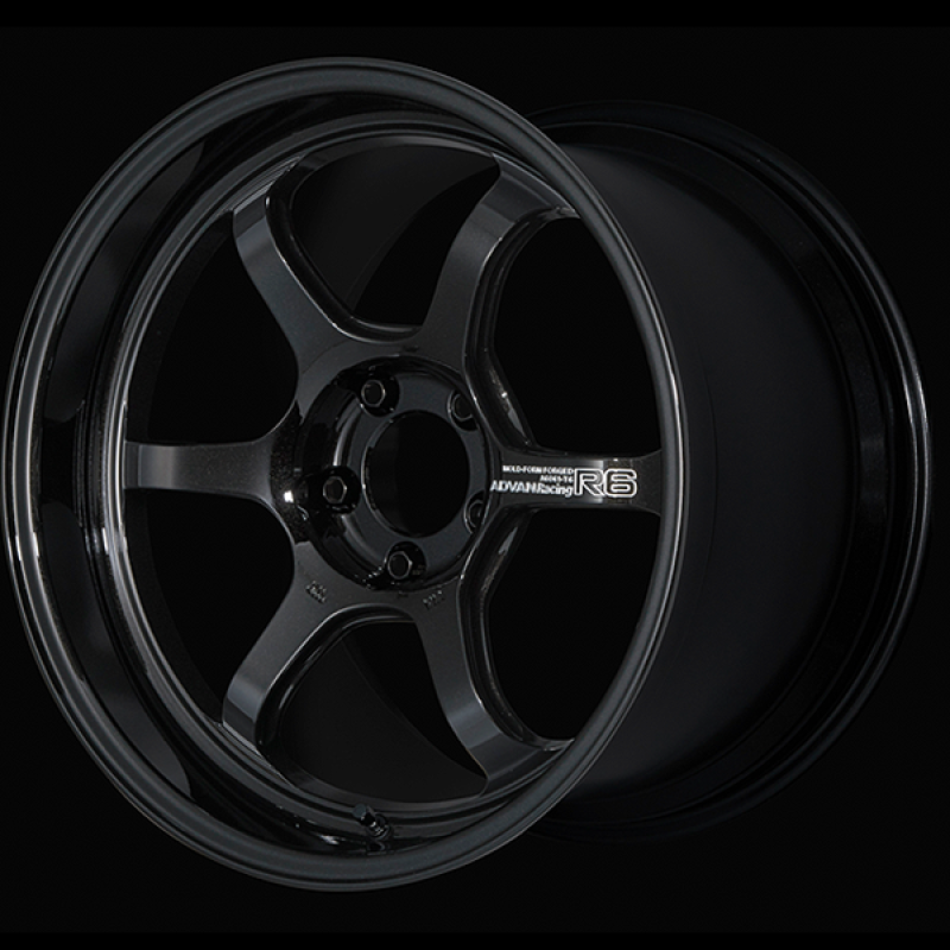 Picture of Advan R6 18x10.0 +24 5x114.3 Racing Titanium Black Wheel