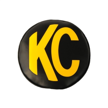 Picture of KC HiLiTES 6in. Round Soft Cover (Pair) - Black w/Yellow KC Logo