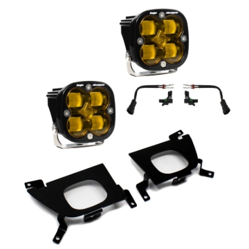 Picture of Baja Designs 2019+ Chevy Silverado 1500/2500/2500 HD SAE Amber Fog Pocket Kit