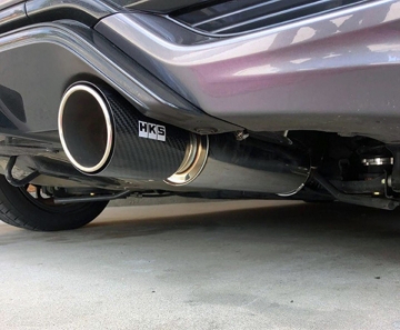 Picture of HKS Hi-Power Muffler 2014+ Honda Fit Sport GK5 w/ Carbon Tips