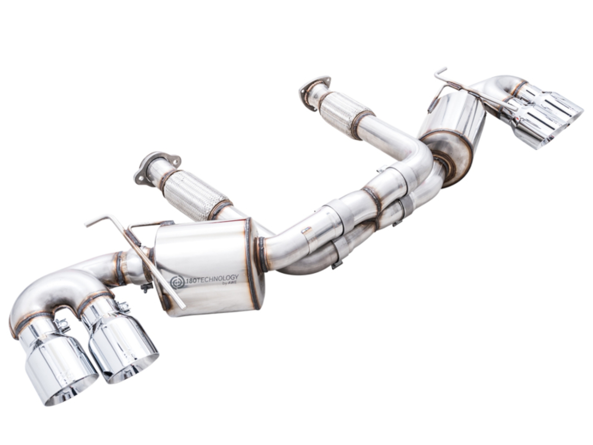 Picture of AWE Tuning 2020 Chevrolet Corvette (C8) Touring Edition Exhaust - Quad Chrome Silver Tips