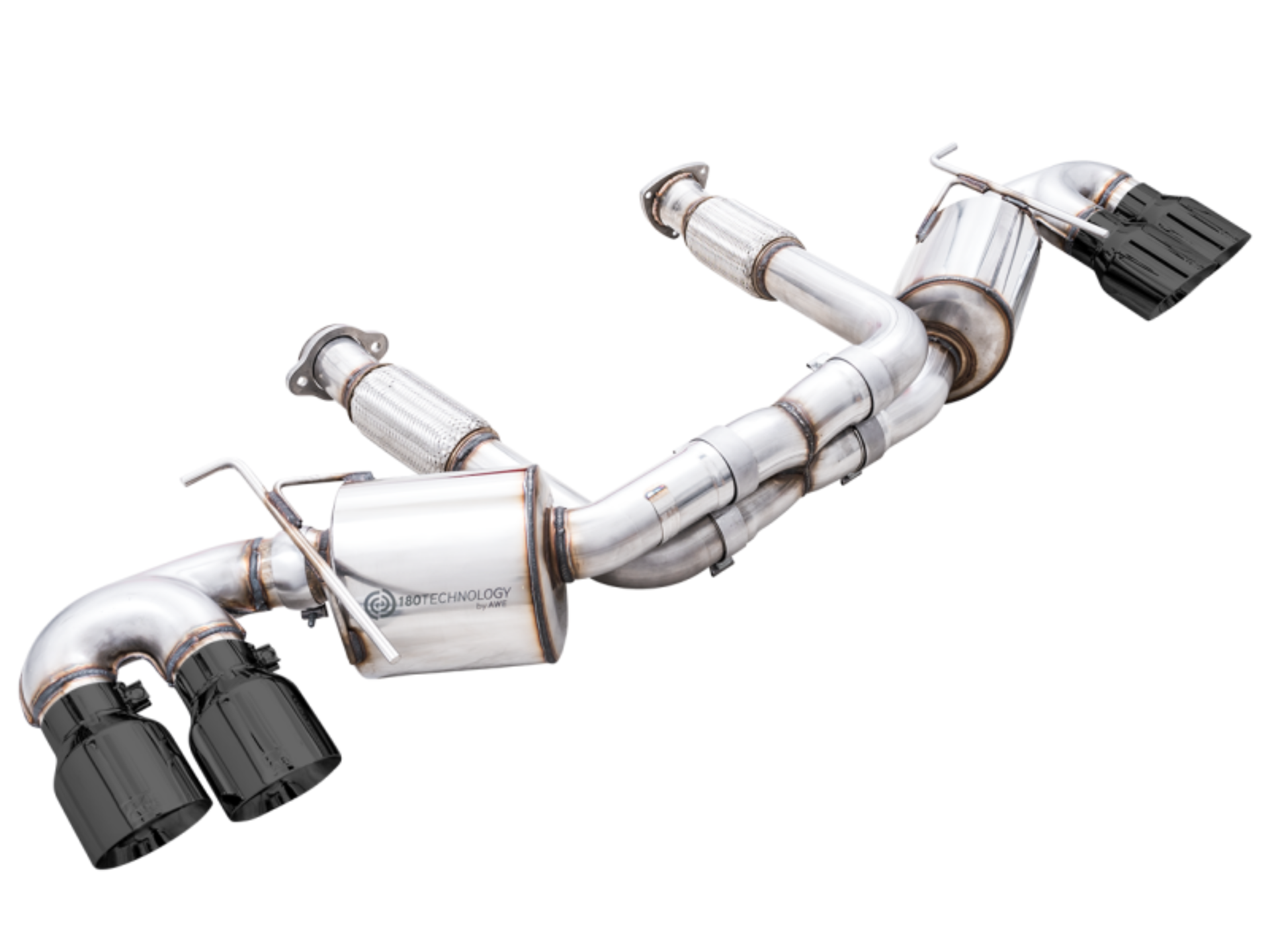 Picture of AWE Tuning 2020 Chevrolet Corvette (C8) Touring Edition Exhaust - Quad Diamond Black Tips