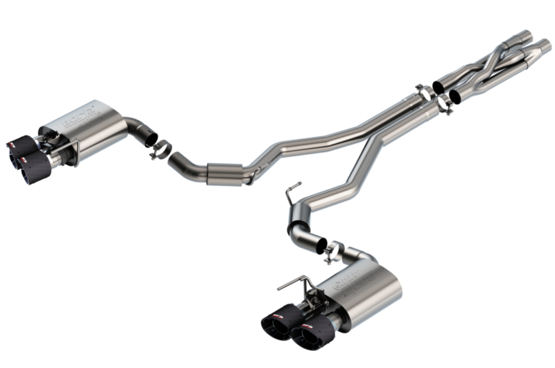 Picture of Borla 2020 Ford GT500 5.2L AT 3in ATAK CatBack Exhaust w/ Carbon Fiber Tips
