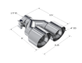 Picture of MBRP Universal T304 SS Dual Tip 4in OD/2.5in Inlet