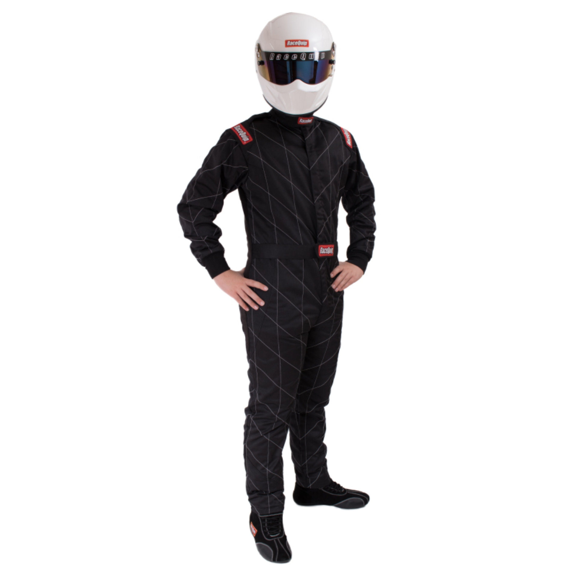 Picture of RaceQuip Black Chevron-5 Suit SFI-5 - M Tall