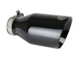 Picture of aFe MACH Force-Xp 409 SS Clamp-On Exhaust Tip 2.5in. Inlet / 4.5in. Outlet / 9in. L - Black