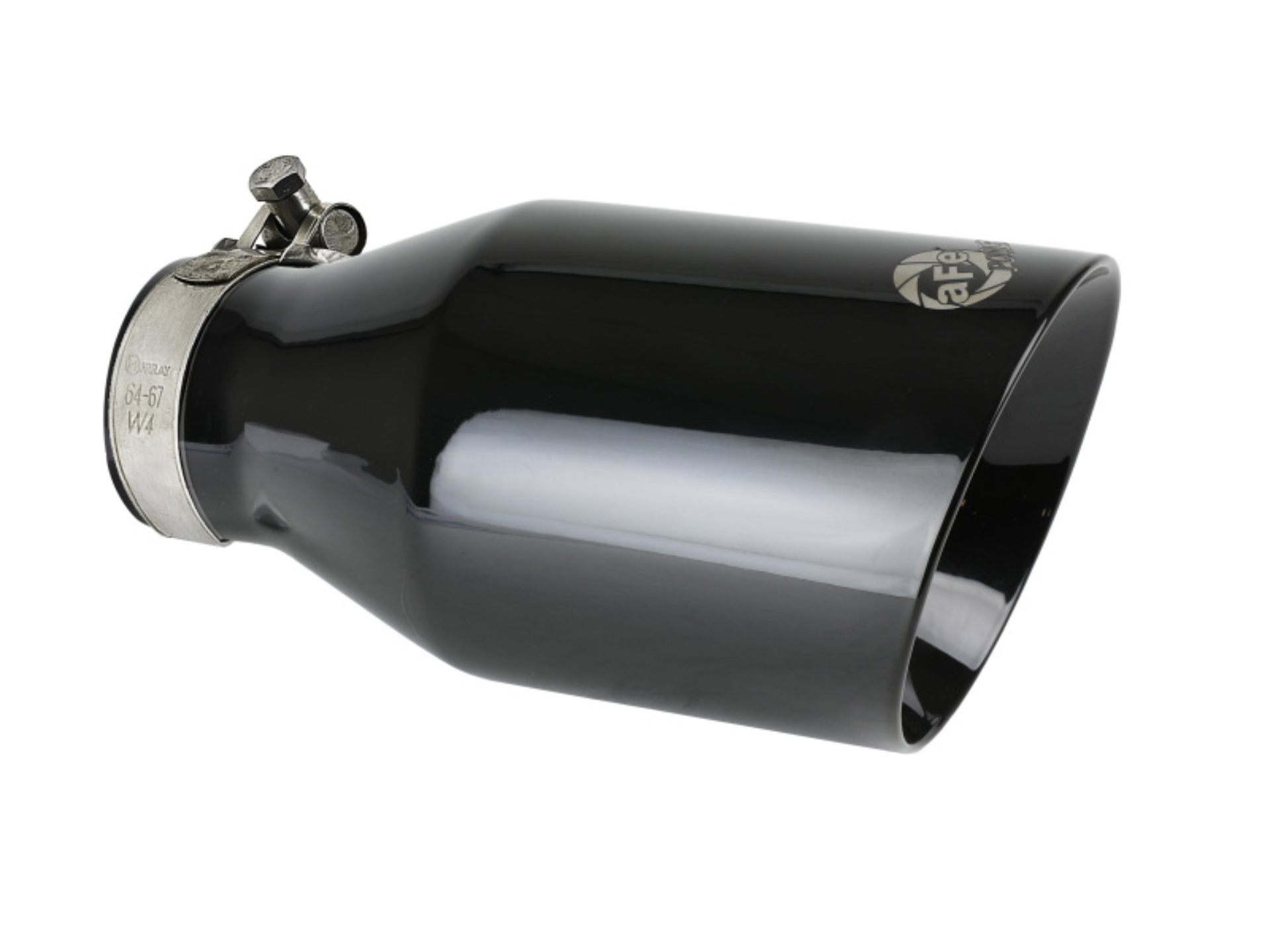 Picture of aFe MACH Force-Xp 409 SS Clamp-On Exhaust Tip 2.5in. Inlet / 4.5in. Outlet / 9in. L - Black