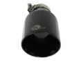 Picture of aFe MACH Force-Xp 409 SS Clamp-On Exhaust Tip 2.5in. Inlet / 4.5in. Outlet / 9in. L - Black