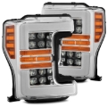Picture of AlphaRex 17-19 Ford F-250 SD NOVA LED Proj Headlights Plank Style Chrome w/Activ Light/Seq Signal