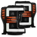 Picture of AlphaRex 17-19 Ford F-250 SD PRO-Series Proj Headlight Plnk Style Matte Blk w/Activ Light/Seq Signal