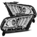 Picture of AlphaRex 10-12 Ford Mustang PRO-Series Projector Headlights Plank Style Chrome w/Top/Bottom DRL