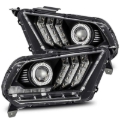 Picture of AlphaRex 10-12 Ford Mustang LUXX LED Proj Headlights Plank Style Black w/Activ Light/Seq Signal