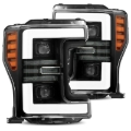 Picture of AlphaRex 17-19 Ford F-250 SD PRO-Series Proj Headlights Plank Style Black w/Activ Light/Seq Signal