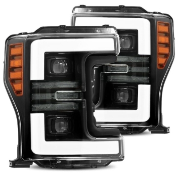Picture of AlphaRex 17-19 Ford F-250 SD PRO-Series Proj Headlights Plank Style Black w/Activ Light/Seq Signal