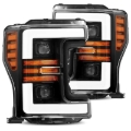 Picture of AlphaRex 17-19 Ford F-250 SD PRO-Series Proj Headlights Plank Style Black w/Activ Light/Seq Signal