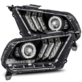 Picture of AlphaRex 10-12 Ford Mustang LUXX LED Proj Headlights Plank Style Black w/Activ Light/Seq Signal