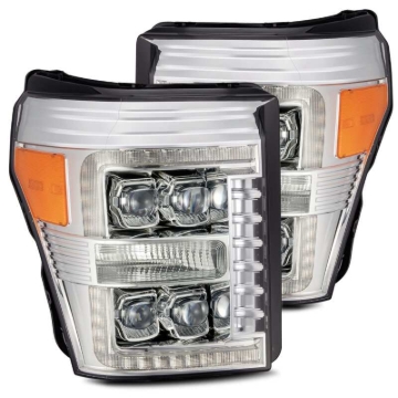 Picture of AlphaRex 11-16 Ford F-350 SD NOVA LED Proj Headlights Plank Style Chrm w/Activ Light/Seq Signal