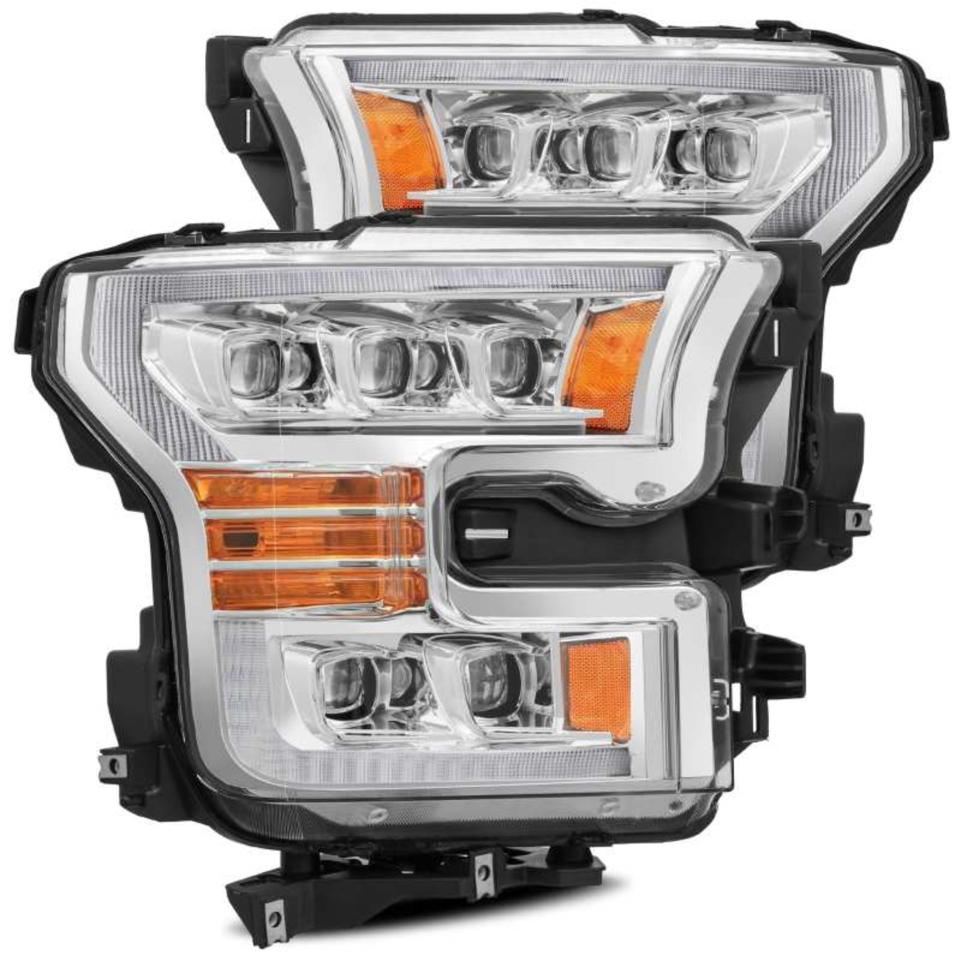 Picture of AlphaRex 17-20 Ford Raptor NOVA LED Proj Headlights Plank Style Chrm w/Activ Light Sequential Signal