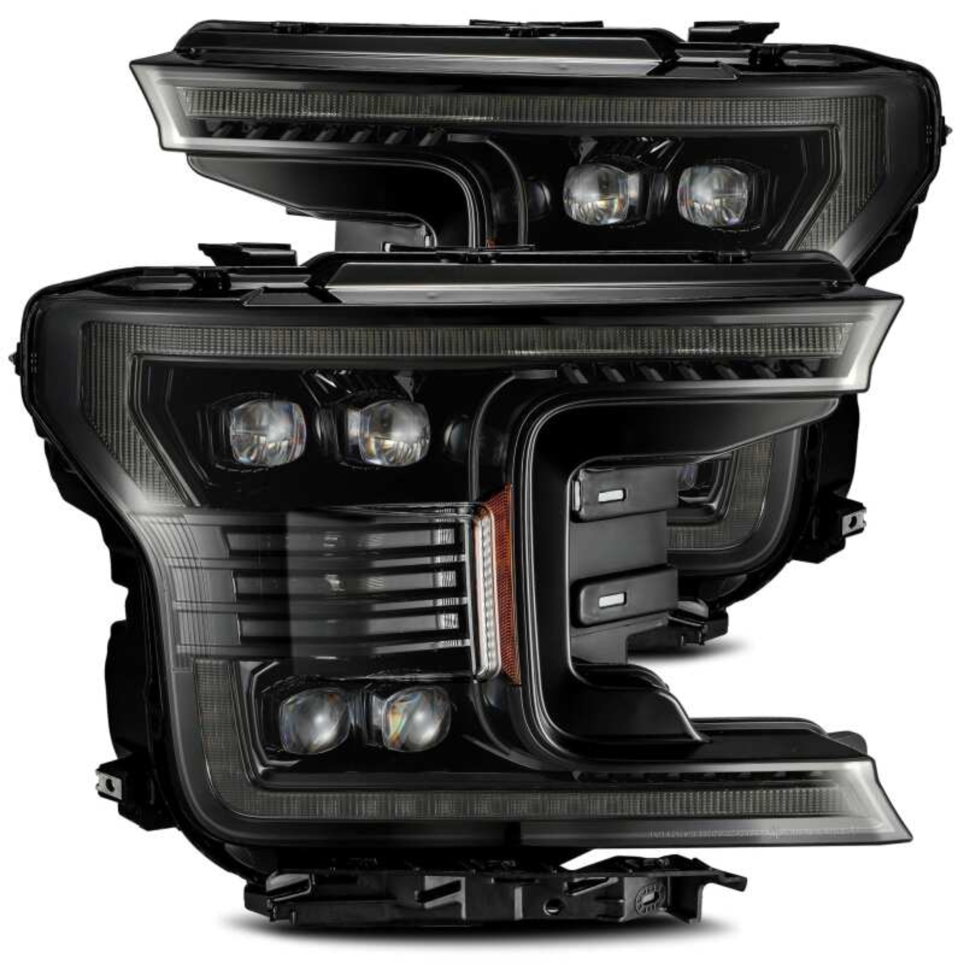 Picture of AlphaRex 18-20 Ford F-150 NOVA LED Proj Headlight Plank Style Alpha Blk w/Activ Light/Seq Signal/DRL