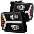 Picture of AlphaRex 07-13 Chevy 1500HD PRO-Series Proj Headlight Plank Style Matte Blk w/Activ Light/Seq Signal
