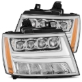 Picture of AlphaRex 07-13 Chevy Avalanche NOVA LED Proj Headlights Plank Style Design Chrome w/Activ Light/DRL