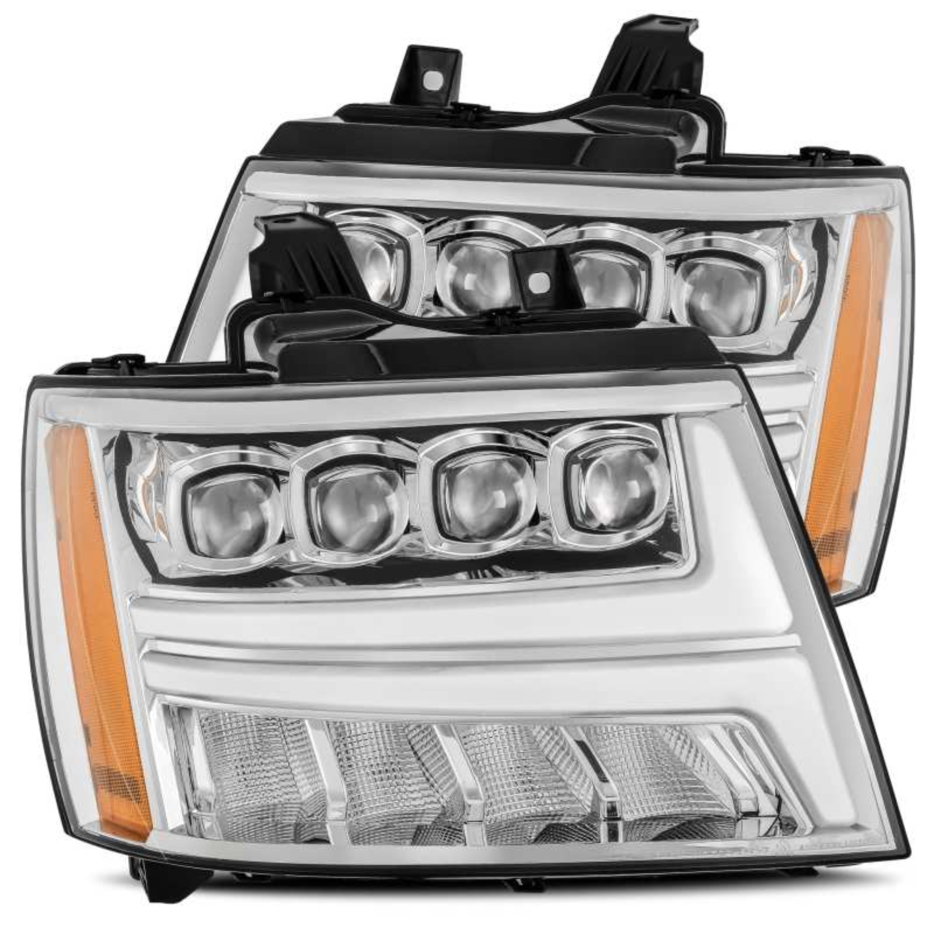 Picture of AlphaRex 07-13 Chevy Avalanche NOVA LED Proj Headlights Plank Style Design Chrome w/Activ Light/DRL