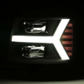 Picture of AlphaRex 07-13 Chevy 1500HD PRO-Series Proj Headlight Plank Style Matte Blk w/Activ Light/Seq Signal
