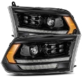 Picture of AlphaRex 09-18 Dodge Ram 1500HD PRO-Series Proj Headlights Plank Style Alpha Black w/Seq Signal/DRL