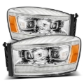Picture of AlphaRex 06-08 Dodge Ram 1500HD PRO-Series Projector Headlights Plank Style Chrome w/Seq Signal/DRL
