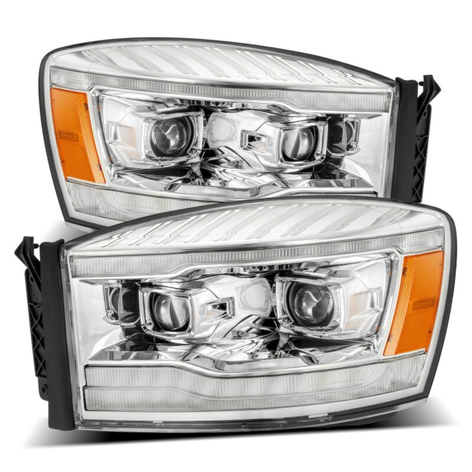 Picture of AlphaRex 06-08 Dodge Ram 1500HD PRO-Series Projector Headlights Plank Style Chrome w/Seq Signal/DRL