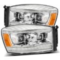 Picture of AlphaRex 06-08 Dodge Ram 1500HD PRO-Series Projector Headlights Plank Style Chrome w/Seq Signal/DRL