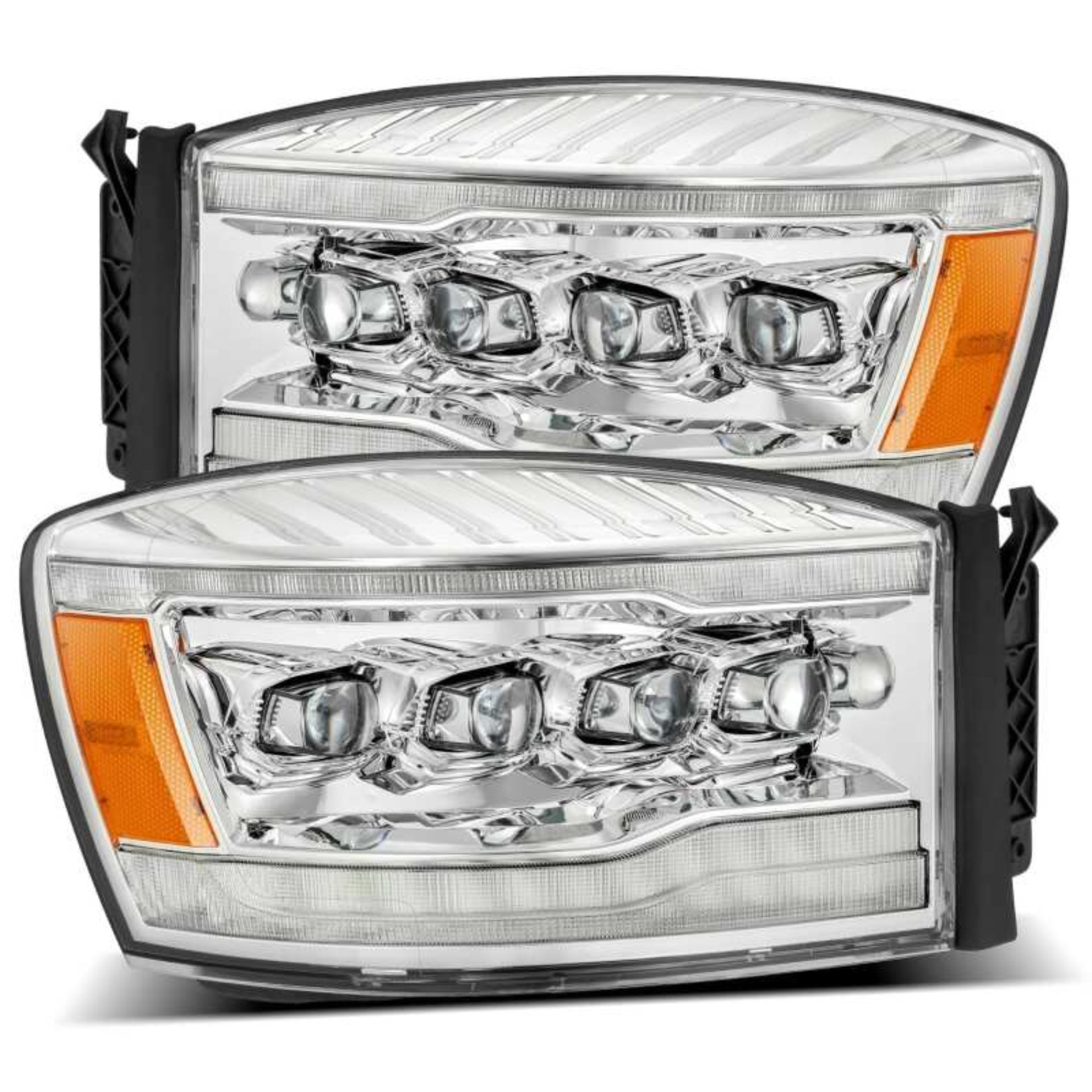 Picture of AlphaRex 06-08 Dodge Ram 1500HD NOVA LED Proj Headlights Plank Style Blk w/Seq Signal/DRL/Amber LED