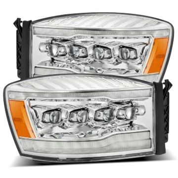 Picture of AlphaRex 06-08 Dodge Ram 1500HD NOVA LED Proj Headlights Plank Style Blk w/Seq Signal/DRL/Amber LED