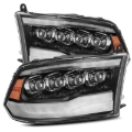 Picture of AlphaRex 09-18 Dodge Ram 1500HD NOVA LED Projector Headlights Plank Style Design Gloss Black w/DRL